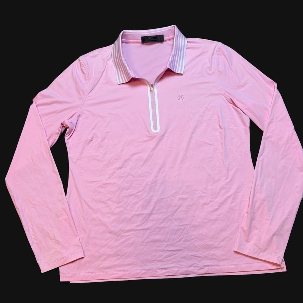 G/FORE Quarter Zip Pull Over Pink Golf Preppy Barbie Core Size Large